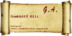 Gombkötő Aliz névjegykártya